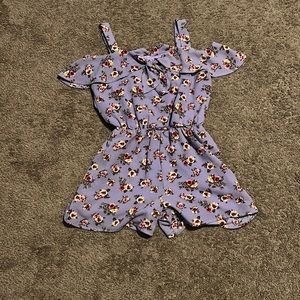 Girls purple floral romper